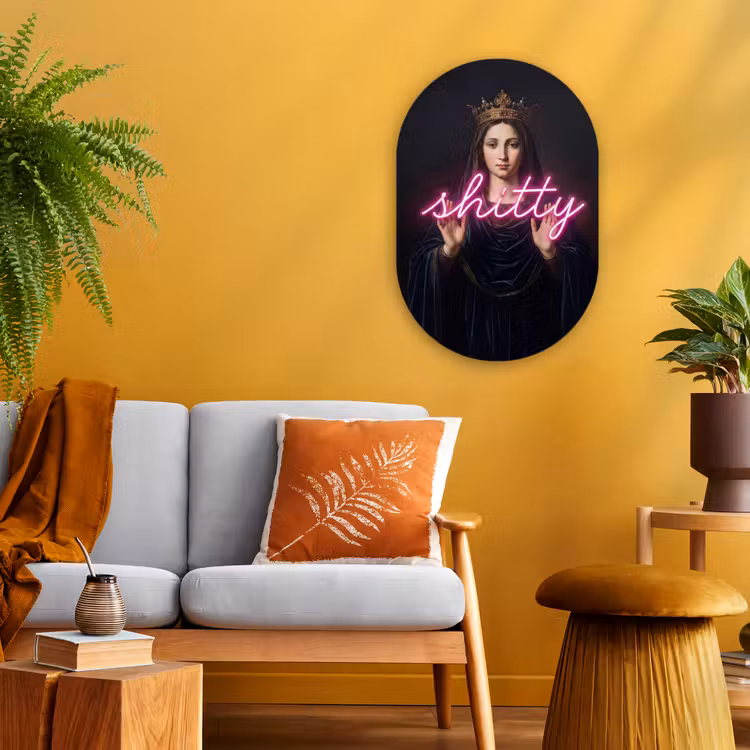 Muurovaal - Kunststof - Ironisch - Tekst - Neon — 1