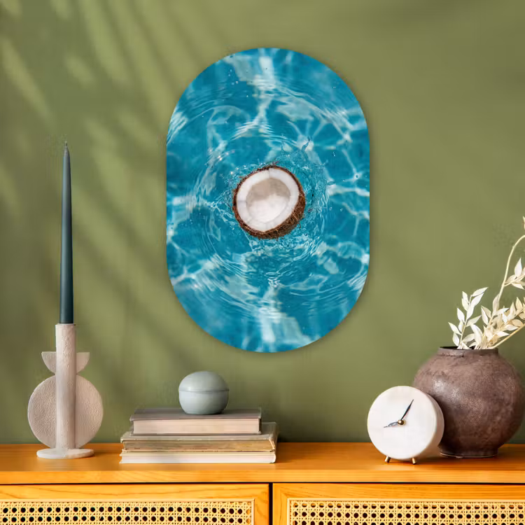 Muurovaal - Kunststof - Kokosnoot - Water - Wit — 2