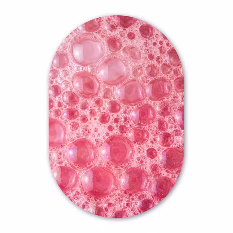 Muurovaal - Kunststof - Roze - Schuim - Bubbels — 3