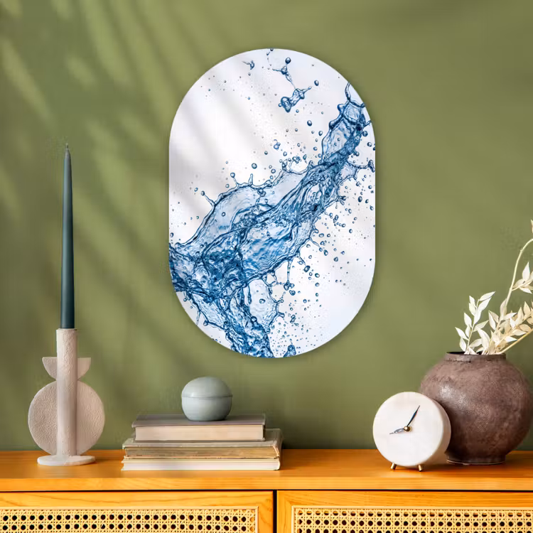 Muurovaal - Kunststof - Spash - Water - Blauw — 2
