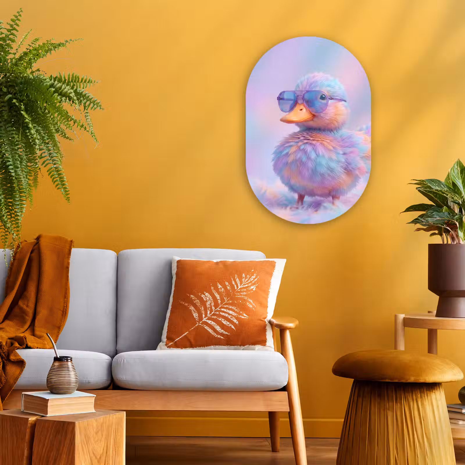 Muurovaal - Kunststof - Eend - bril - Pastel — 1