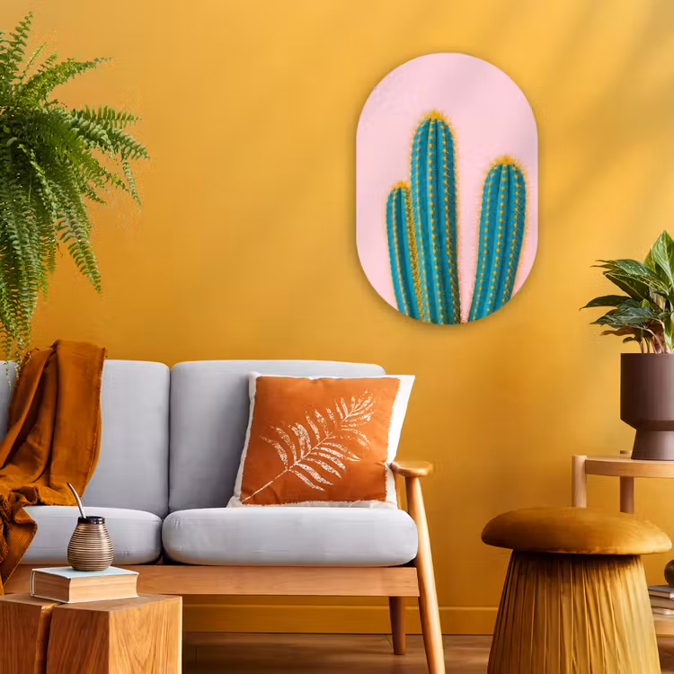 Muurovaal - Kunststof - Cactussen - Modern - Pastel — 1
