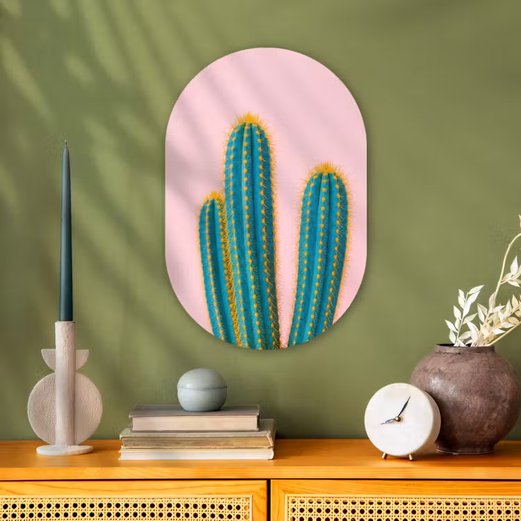 Muurovaal - Kunststof - Cactussen - Modern - Pastel — 2