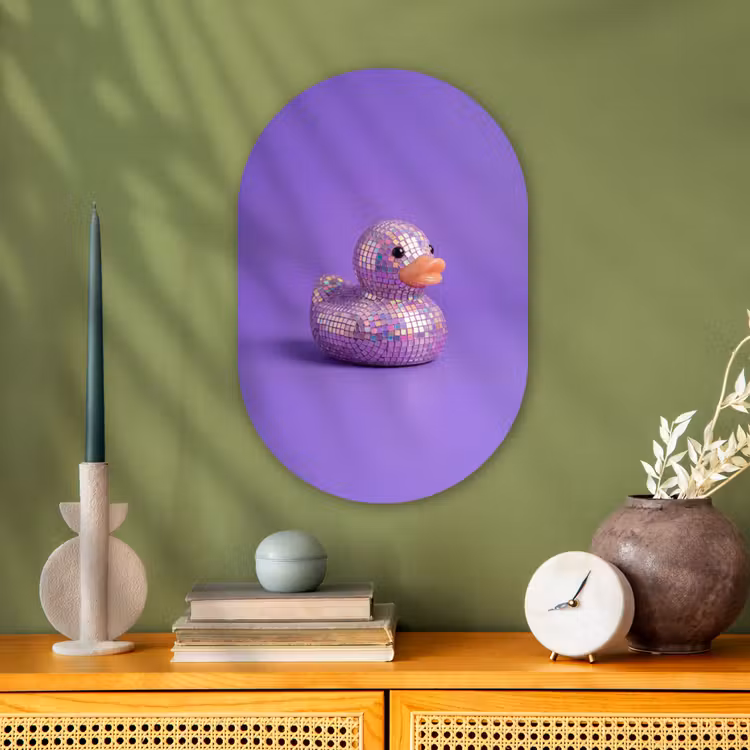 Muurovaal - Kunststof - Disco - Eend - Paars — 2