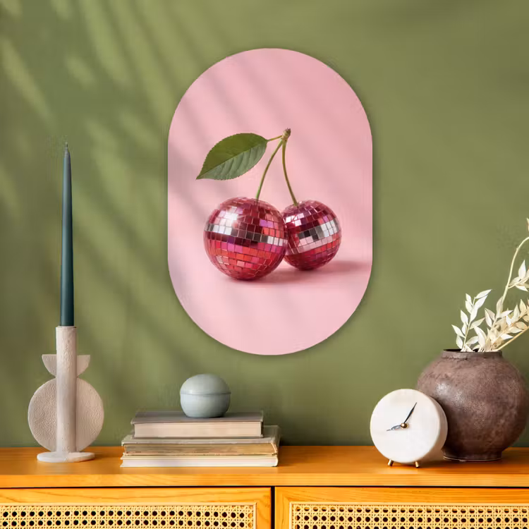 Muurovaal - Kunststof - Disco - Kersen - Roze — 2