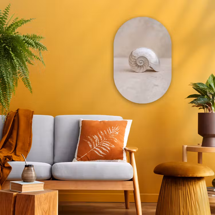 Muurovaal - Kunststof - Schelp - Spiraal - Beige — 1