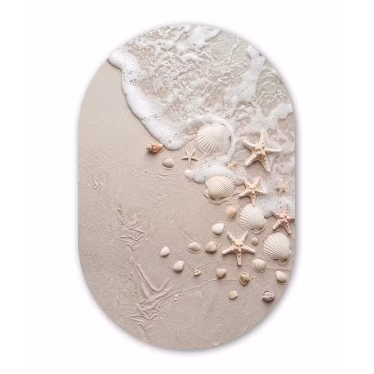Muurovaal - Kunststof - Schelpen - Zeesterren - Strand — 3