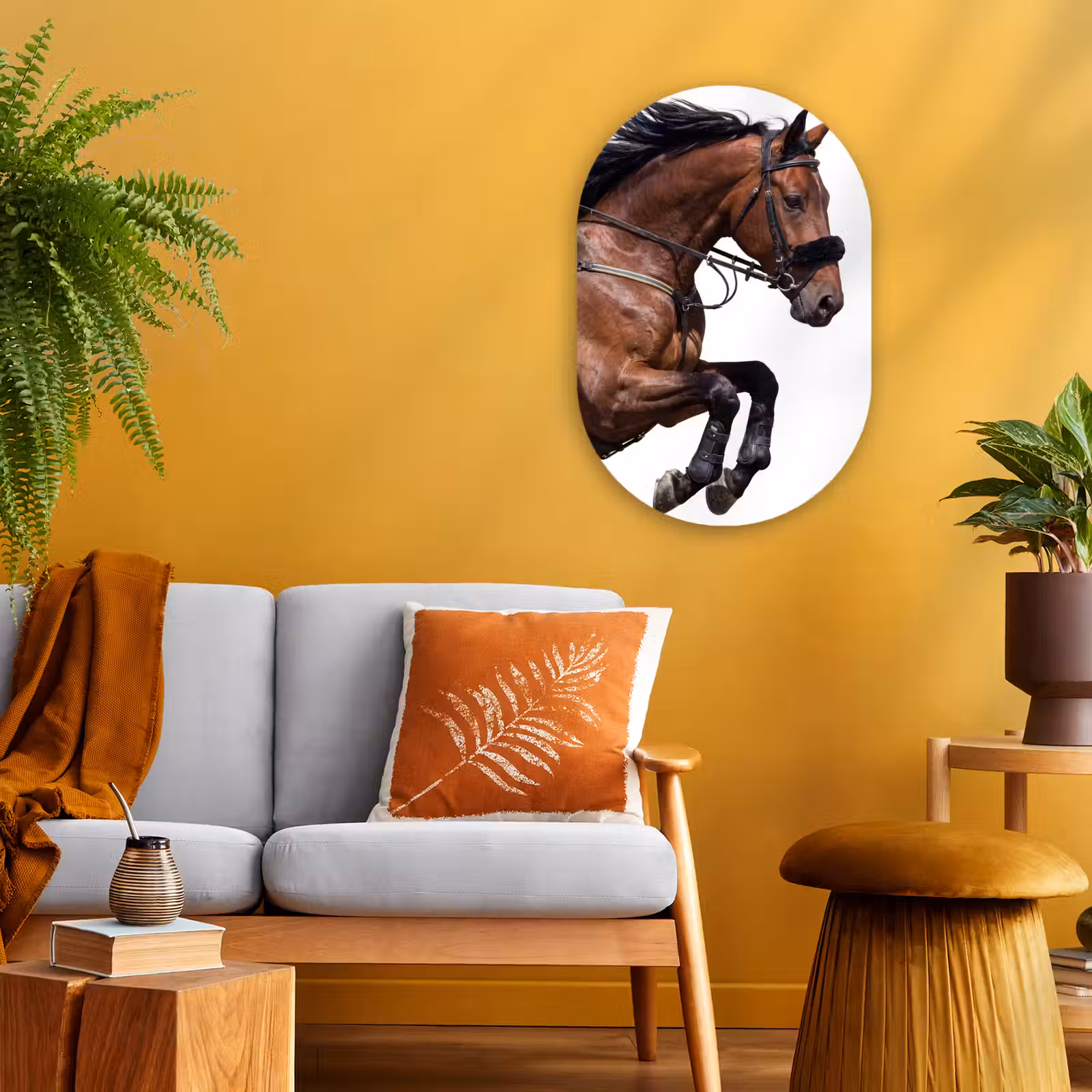 Muurovaal - Kunststof - Paard - Springen - Modern — 1