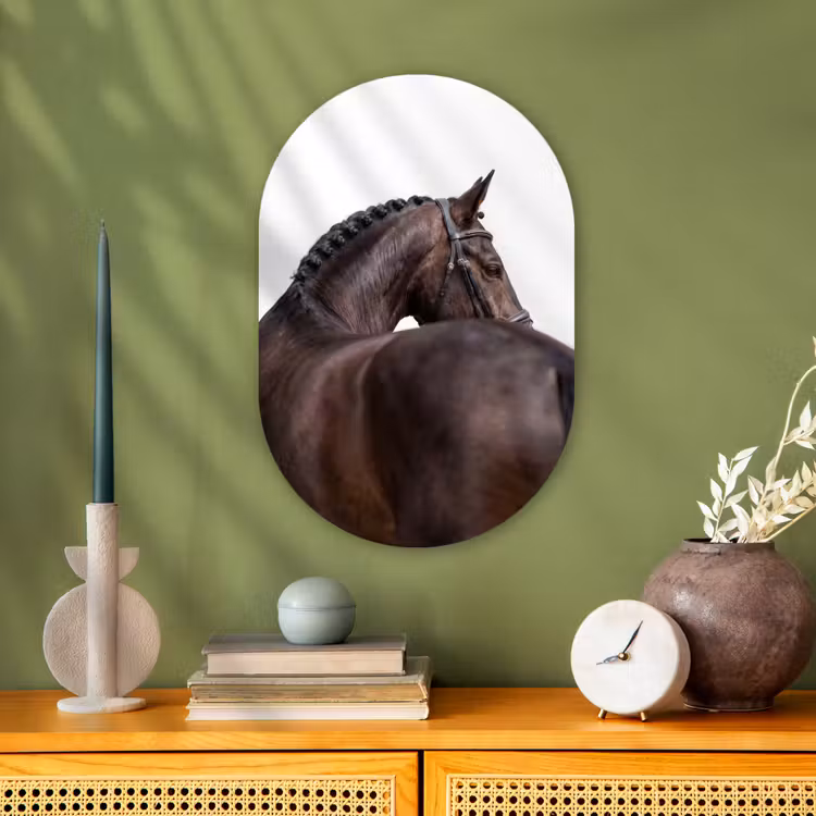 Muurovaal - Kunststof - Portret - Paard - Elegant — 2