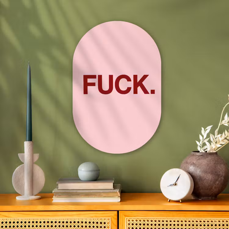 Muurovaal - Kunststof - Statement - Krachtig - Roze — 2