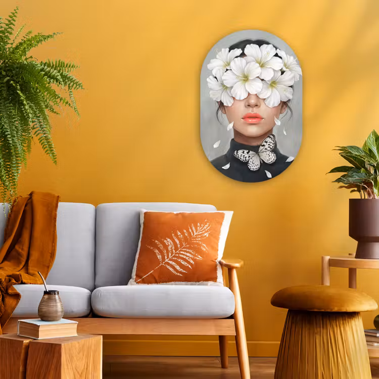 Muurovaal - Kunststof - Lelies - Portret - Wit — 2