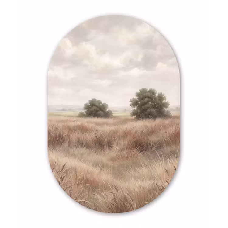 Muurovaal - Kunststof - Landschap - Minimalistisch - Beige — 3