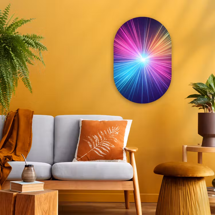 Muurovaal - Kunststof - Abstract - Light - Burst - Modern - Colorful — 1