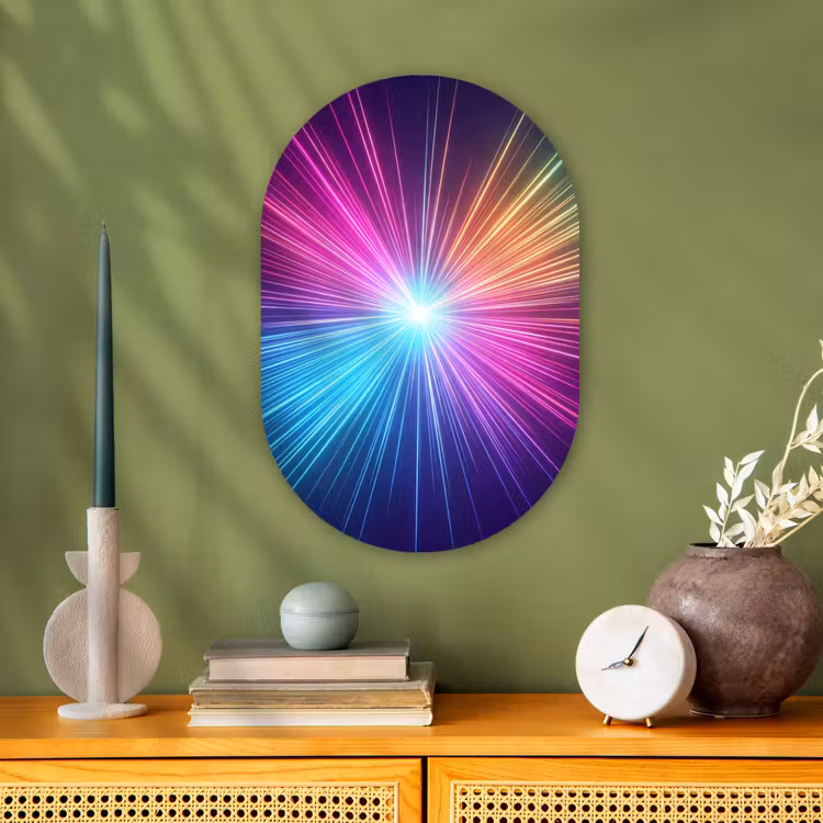 Muurovaal - Kunststof - Abstract - Light - Burst - Modern - Colorful — 2