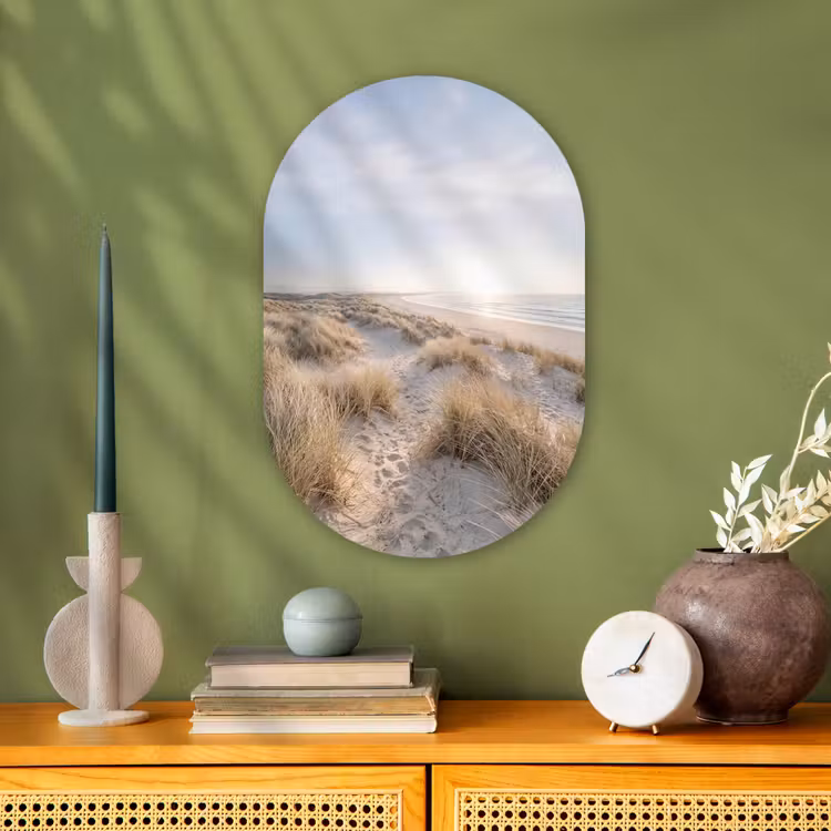 Muurovaal - Kunststof - Duinen - Strand - Beige — 1