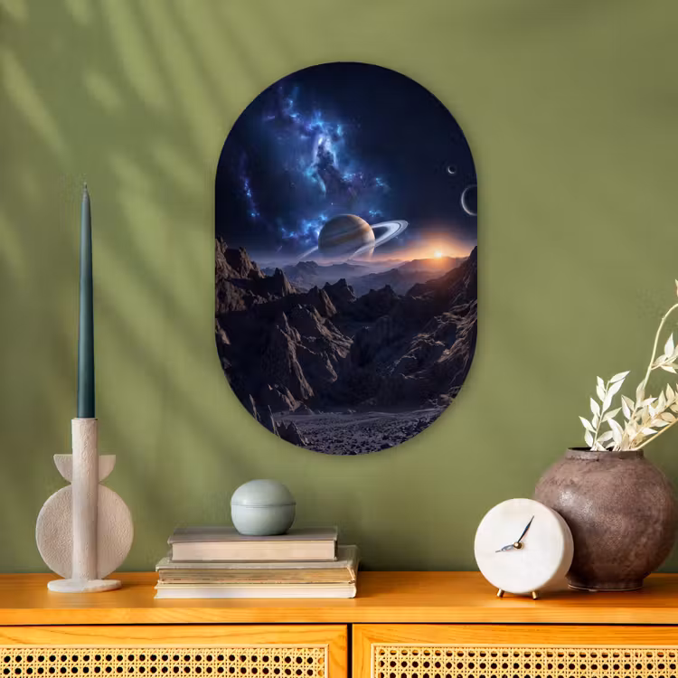 Muurovaal - Kunststof - Fantasy - Kosmos - Landschap — 2