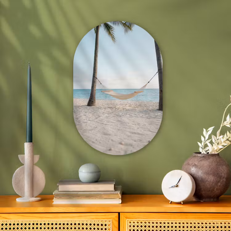 Muurovaal - Kunststof - Hangmat - Strand - Wit — 2