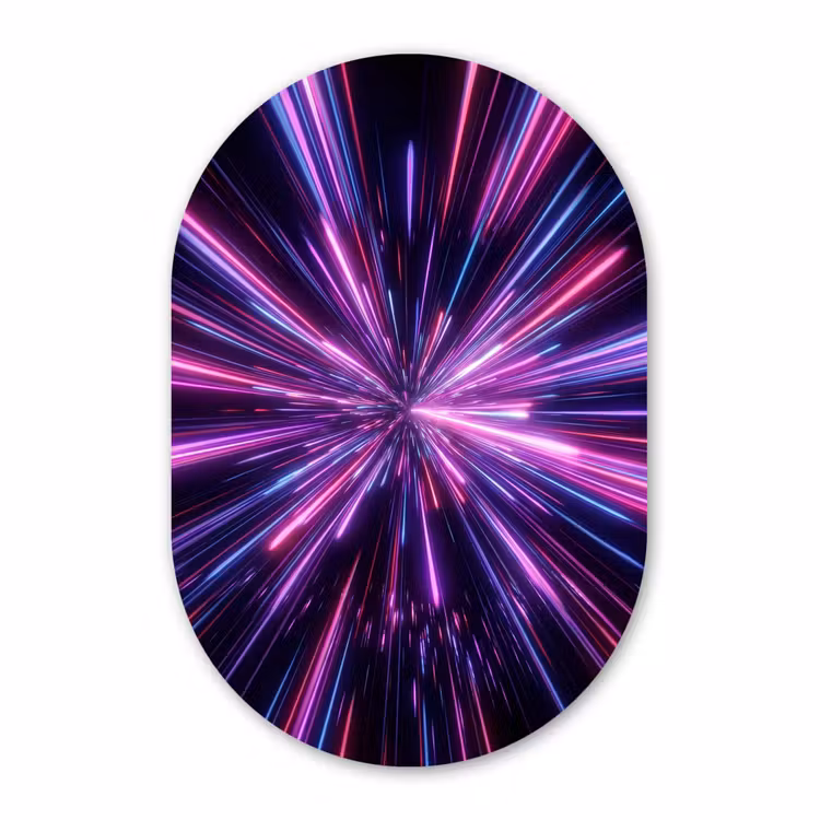 Muurovaal - Kunststof - Lichtsnelheid - Ruimte - Roze - Paars — 3