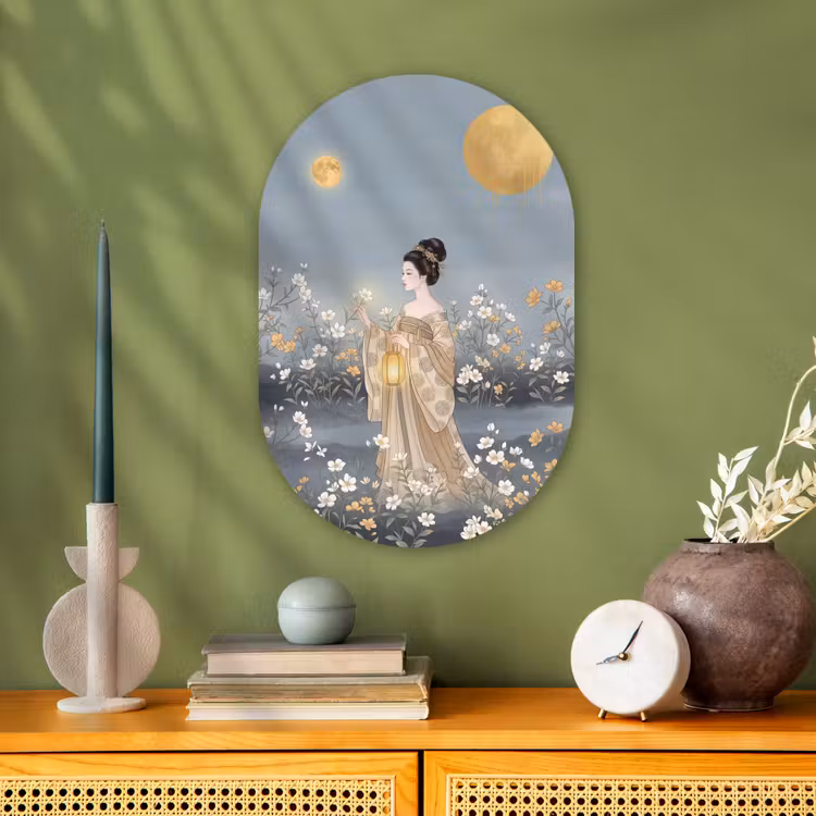 Muurovaal - Kunststof - Aziatisch - Vrouw - Kimono — 2