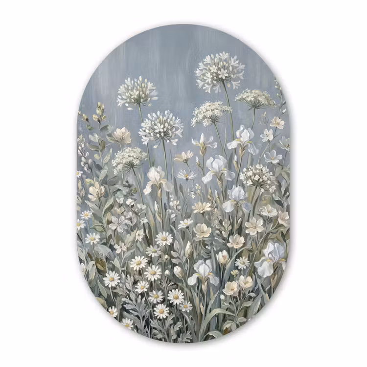 Muurovaal - Kunststof - Bloemen - Botanisch - Blauw — 3
