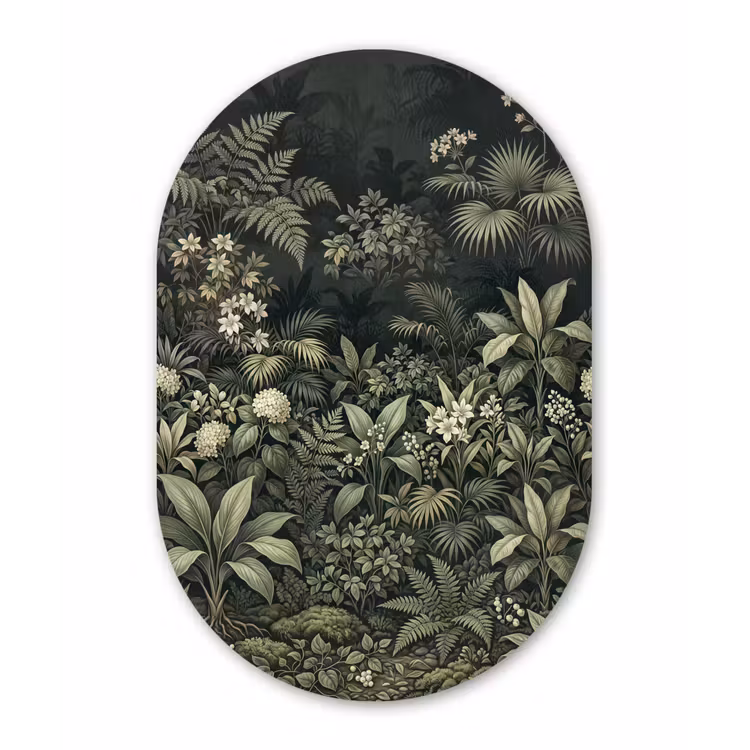 Muurovaal - Kunststof - Jungle - Bladeren - Botanisch - Groen — 3