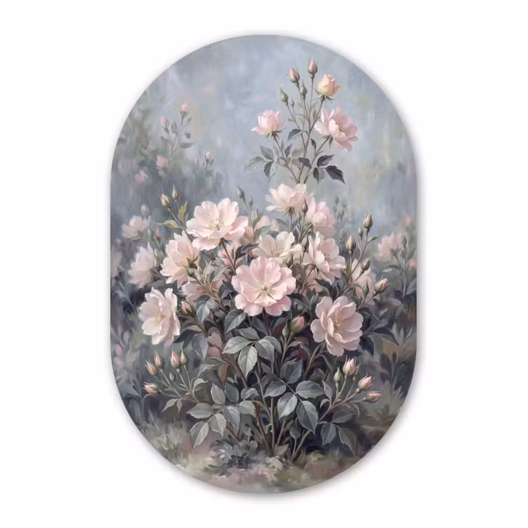 Muurovaal - Kunststof - Rozen - Illustratie - Roze — 3