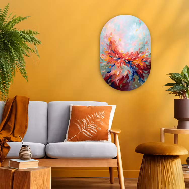 Muurovaal - Kunststof - Bloemen - Abstract - Kunst - Modern — 2