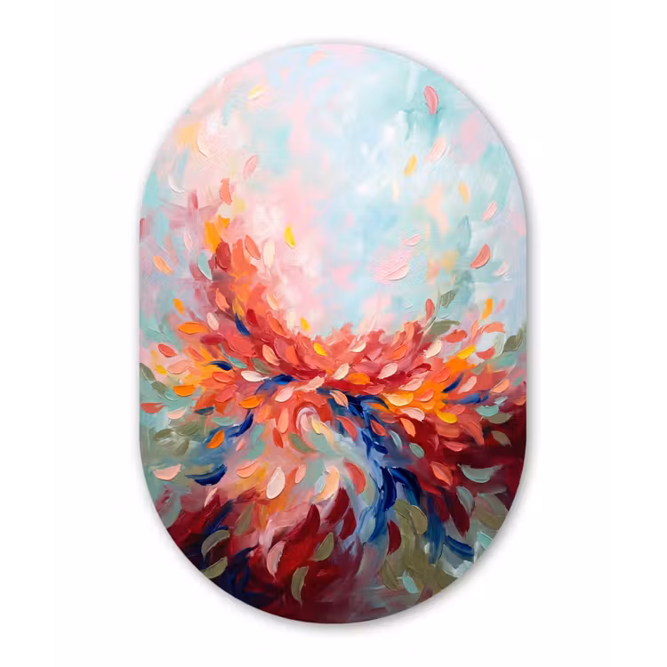 Muurovaal - Kunststof - Bloemen - Abstract - Kunst - Modern — 3