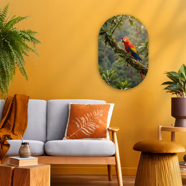 Muurovaal - Kunststof - Ara - Jungle - Rood — 2