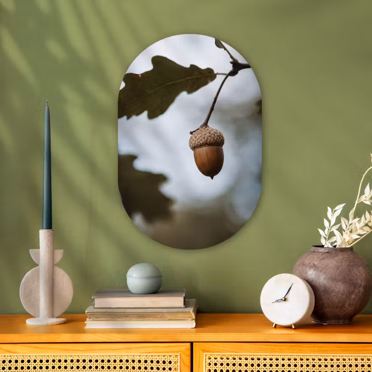 Muurovaal - Kunststof - Eikel - Eikenblad - Bos - Herfst - Natuur — 2