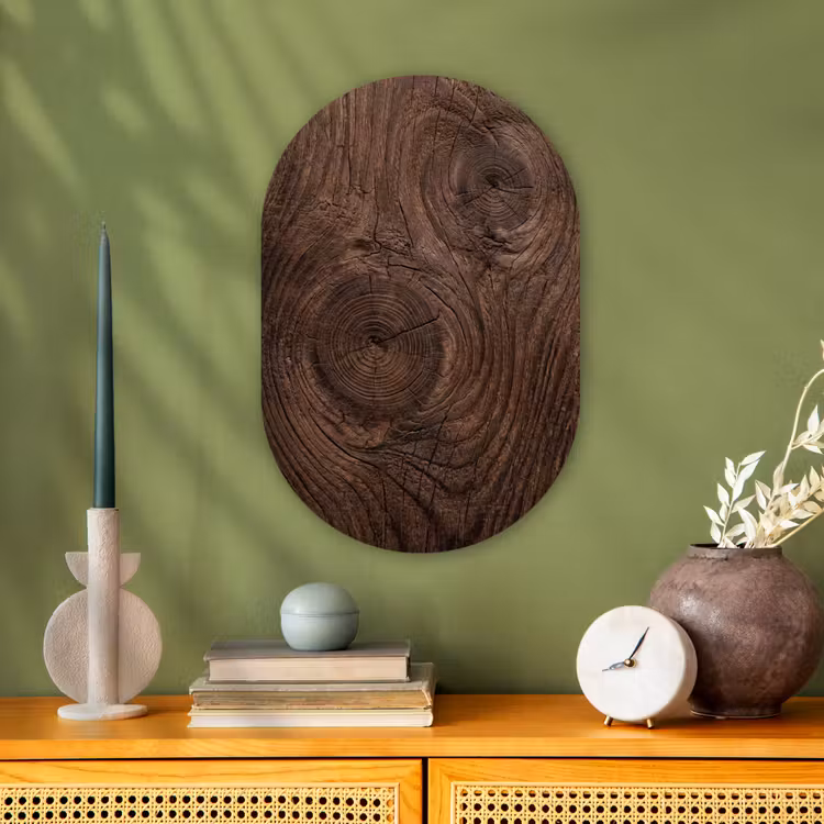 Muurovaal - Kunststof - Houtnerf - Textuur - Patroon - Bruin - Rustiek — 2