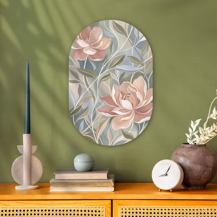 Muurovaal - Kunststof - Elegant - Romantiek - Roze — 2