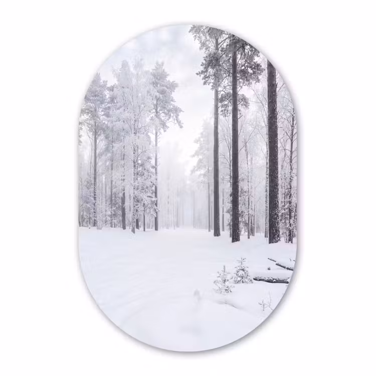 Muurovaal - Kunststof - Bos - Sneeuw - Pad - Winter - Stilte — 3