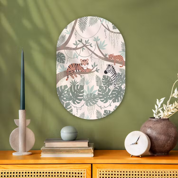 Muurovaal - Kunststof - Jungle - Rustiek - Pastel — 2