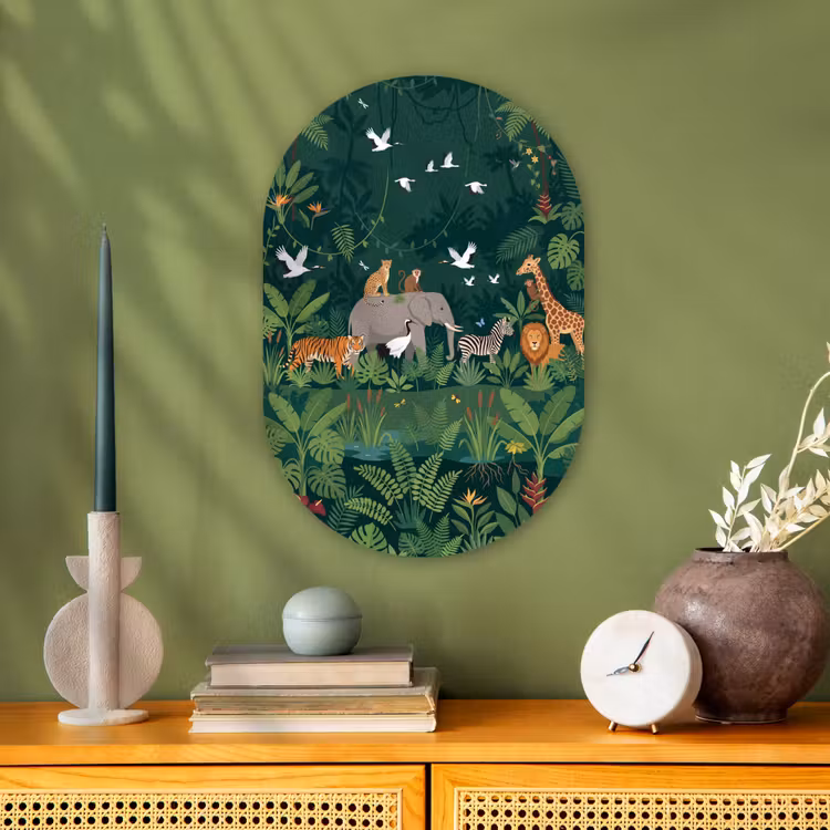 Muurovaal - Kunststof - Tropisch - Jungle - Groen — 2