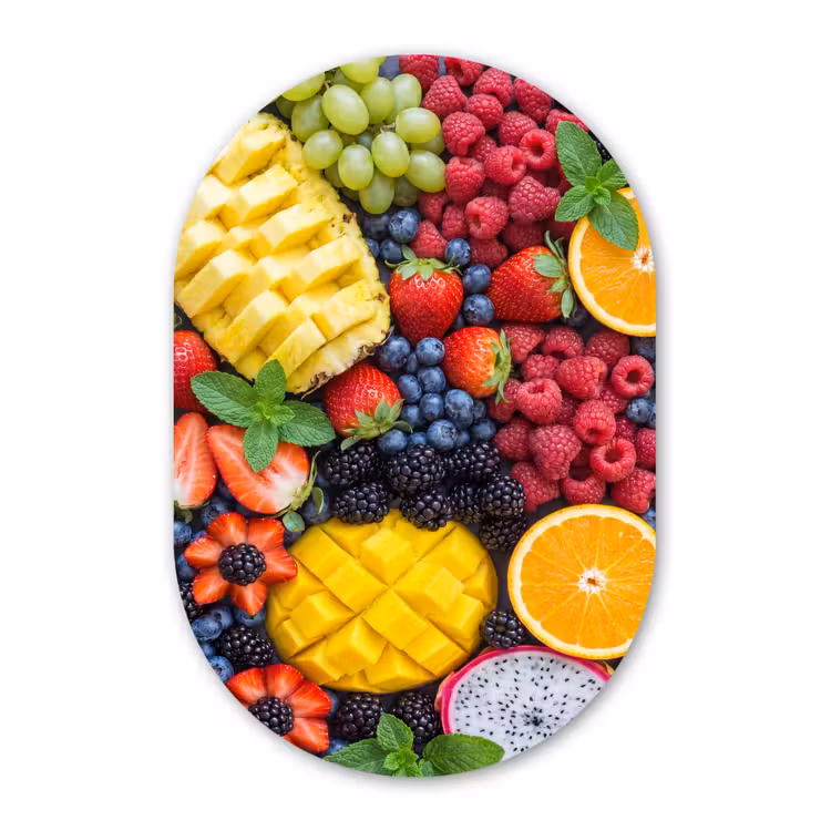 Muurovaal - Kunststof - Fruit - Vers - Kleurrijk - Eten — 3