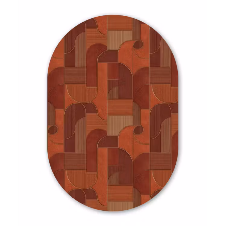 Muurovaal - Kunststof - Geometrisch - Abstract - Textuur - Bruin — 3
