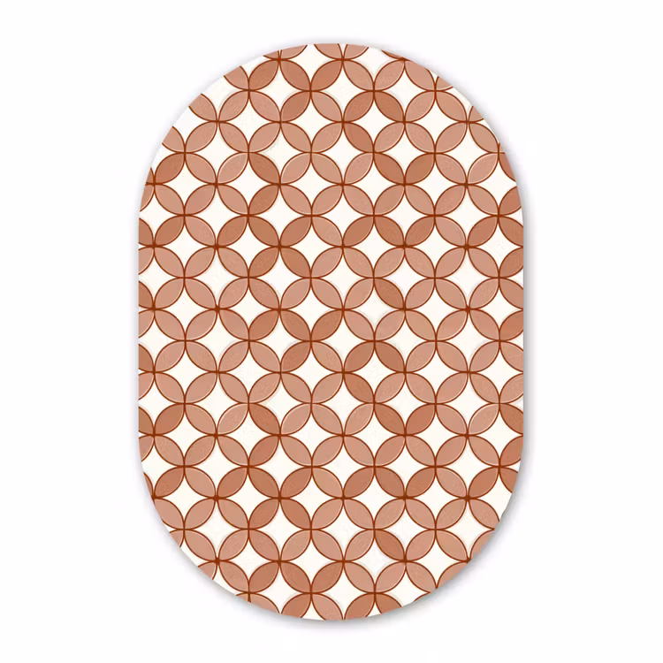Muurovaal - Kunststof - Geometrisch - Cirkels - Modern - Terracotta — 3