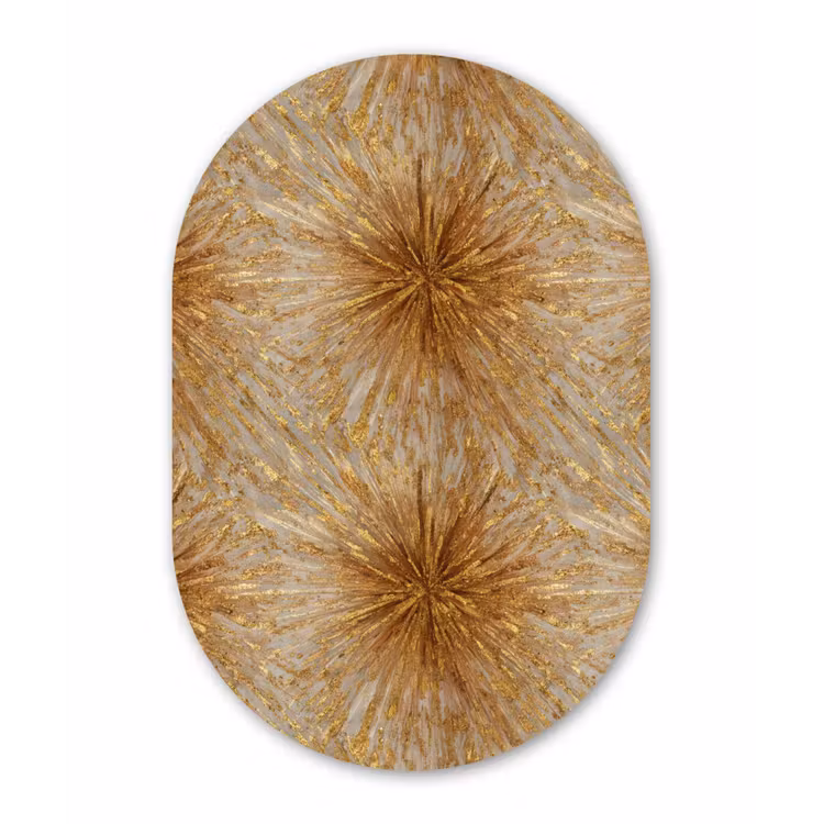 Muurovaal - Kunststof - Explosie - Abstract - Goud - Wit — 3