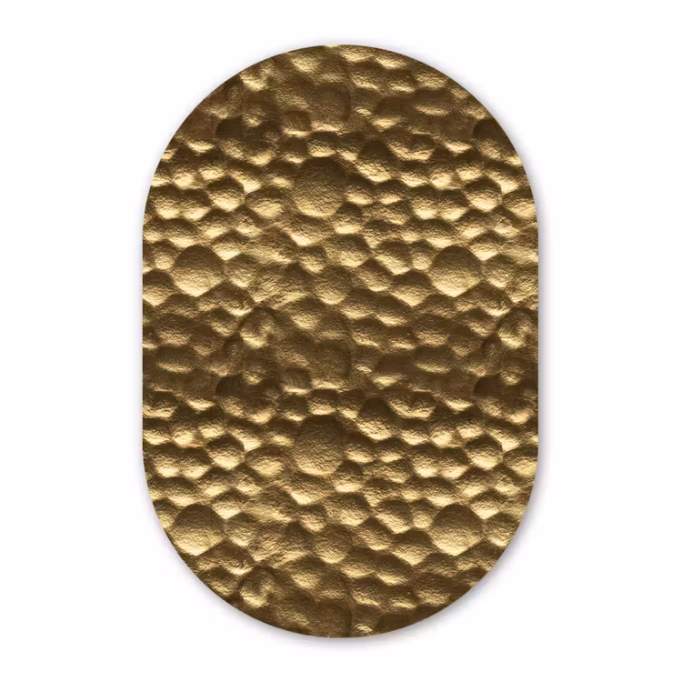 Muurovaal - Kunststof - Gehamerd - Reliëf - Textuur - Bronsgoud — 2