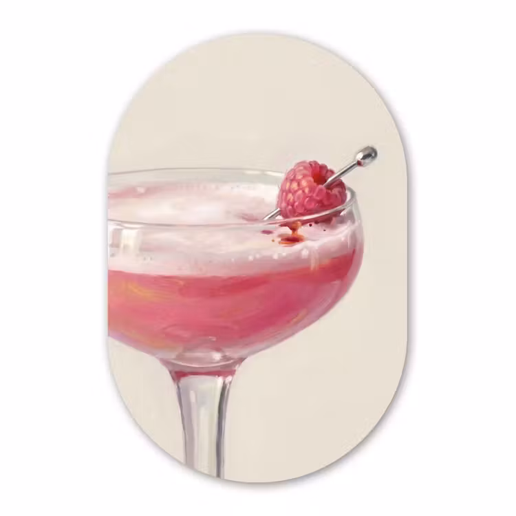 Muurovaal - Kunststof - Cocktail - Framboos - Drank - Modern - Roze — 3