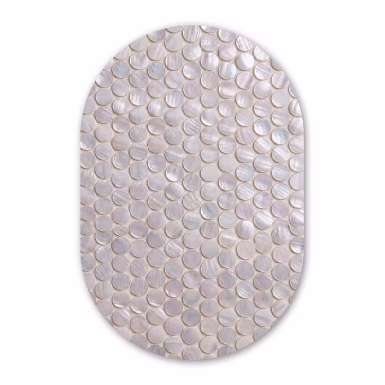 Muurovaal - Kunststof - Patroon - Cirkels - Abstract - Modern - Wit — 2