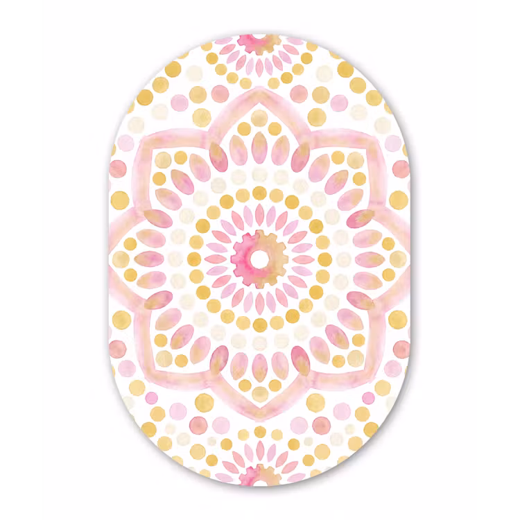 Muurovaal - Kunststof - Abstract - Mandala - Kunst - Modern - Roze — 3