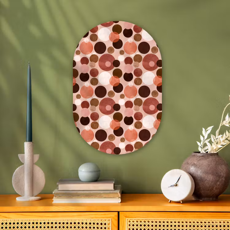 Muurovaal - Kunststof - Cirkels - Modern - Kleurrijk — 2