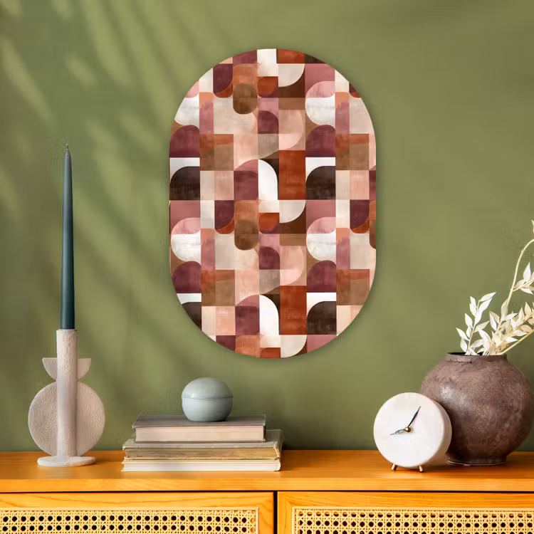 Muurovaal - Kunststof - Geometrie - Modern - Retro — 2