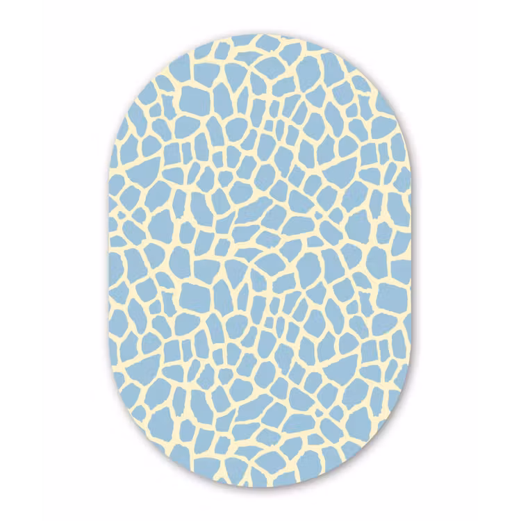 Muurovaal - Kunststof - Giraf - Modern - Blauw — 3