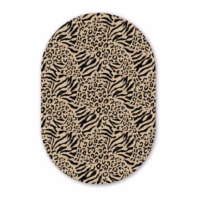 Muurovaal - Kunststof - Giraf - Zebra - Motief - Bruin — 1