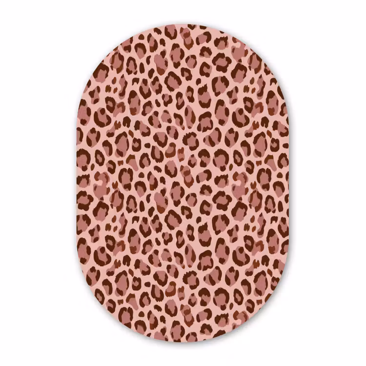 Muurovaal - Kunststof - Luipaard - Patroon - Roze — 3