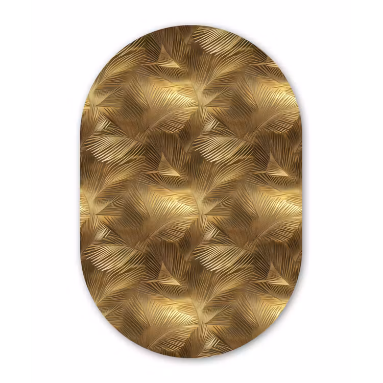 Muurovaal - Kunststof - Palm - Waaier - Goud — 3