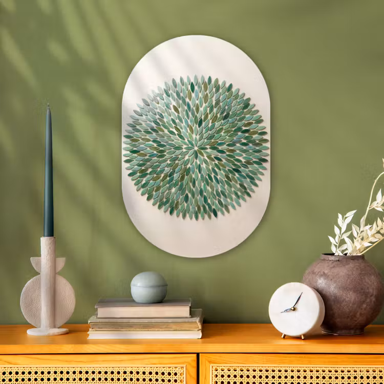 Muurovaal - Kunststof - Patroon - Blad - Groen - Abstract — 2